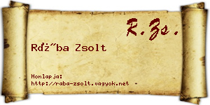 Rába Zsolt névjegykártya