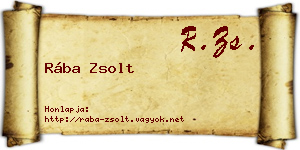 Rába Zsolt névjegykártya